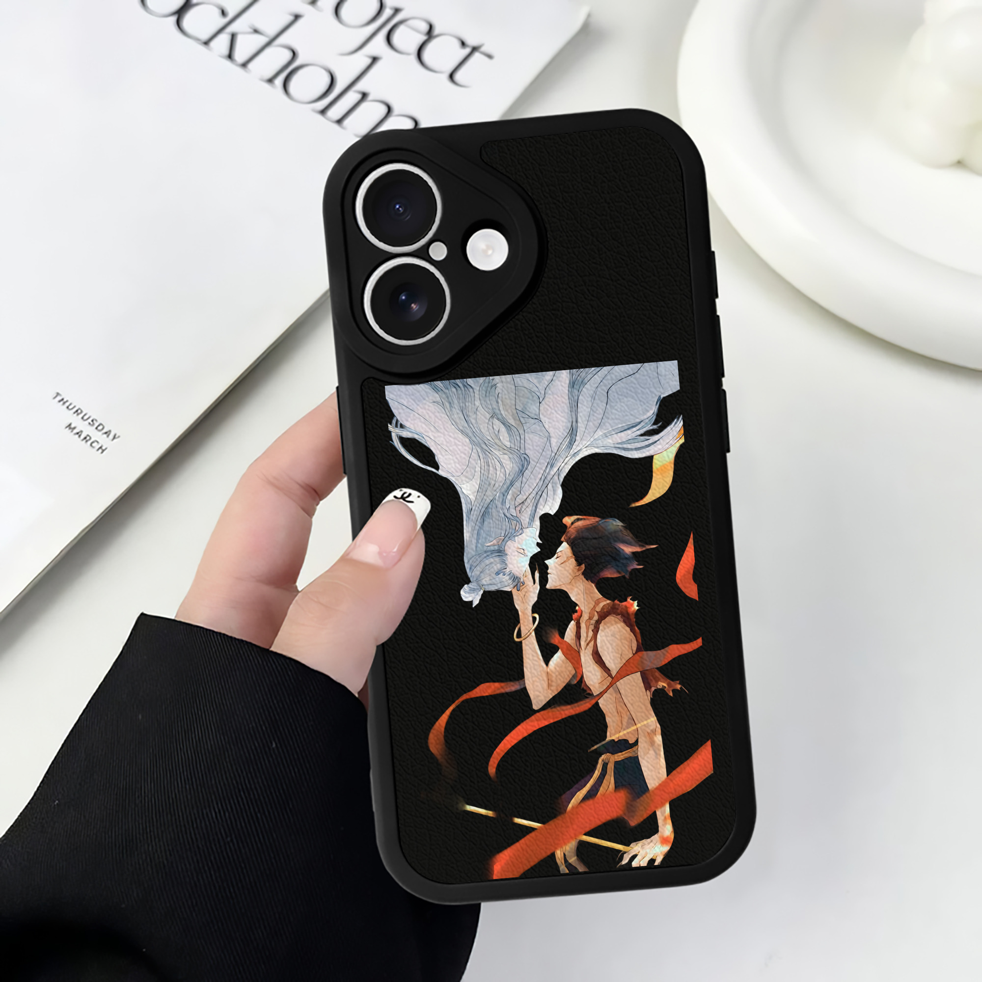 （画像用） Ne Zha 2 ナタ 魔童の大暴れ 【iPhone 16シリーズ対応】シリコンスマホケース（レザー調） 材質：シリコン